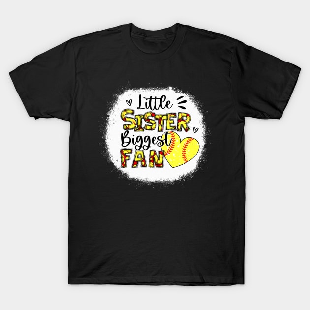 Softball Sister Shirt Little Sister Biggest Fan T-Shirt by Wonder man 